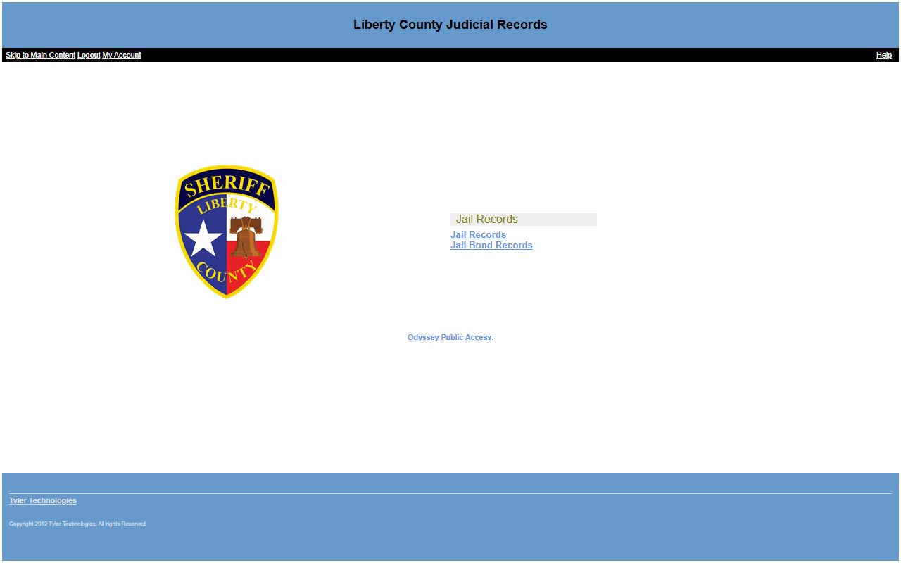 Liberty County court records after jail arrest Odyssey jail records page