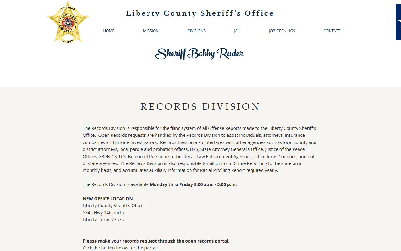 Liberty County jail mugshots sheriff records page